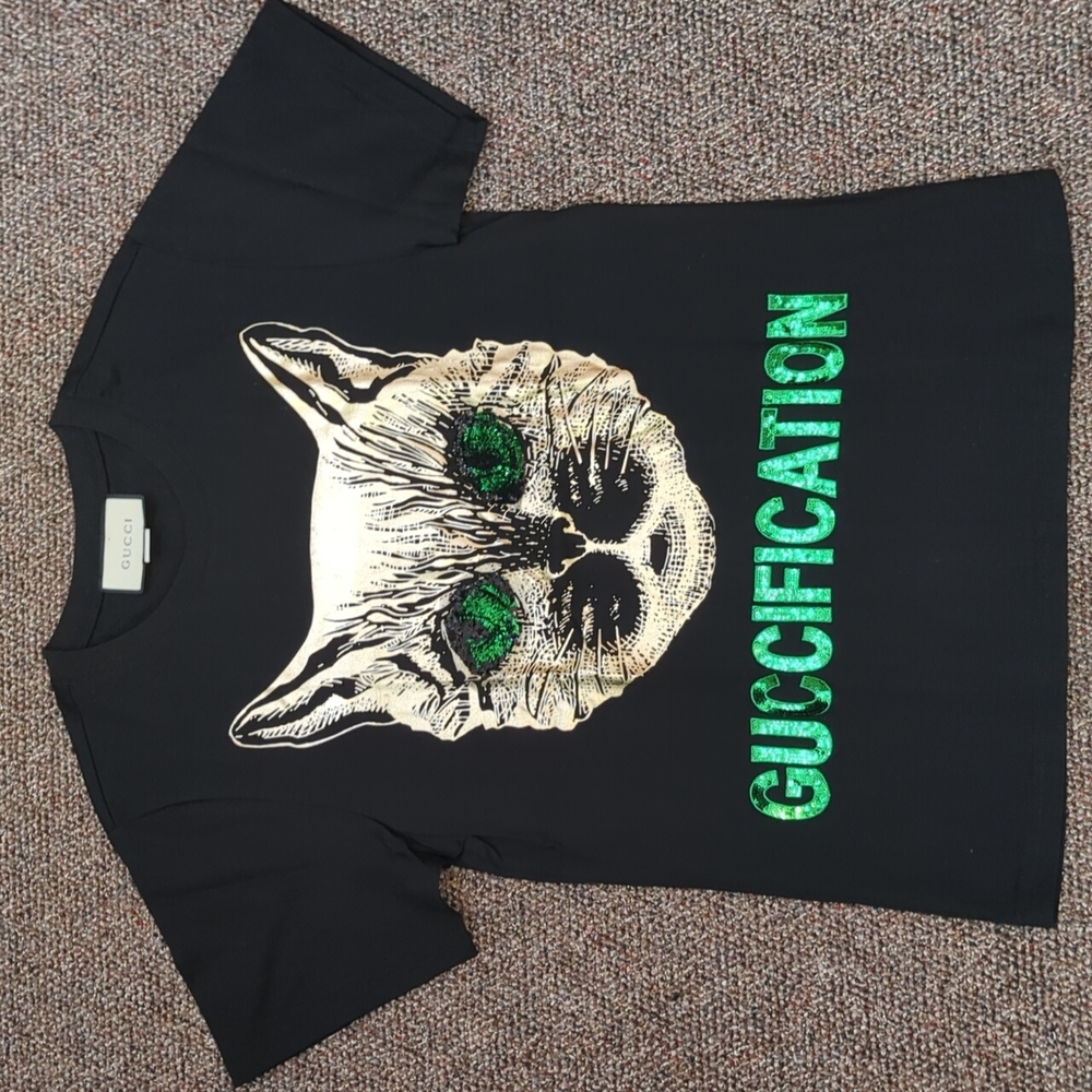 Gucci Guccification Sequin Cat T-shirt